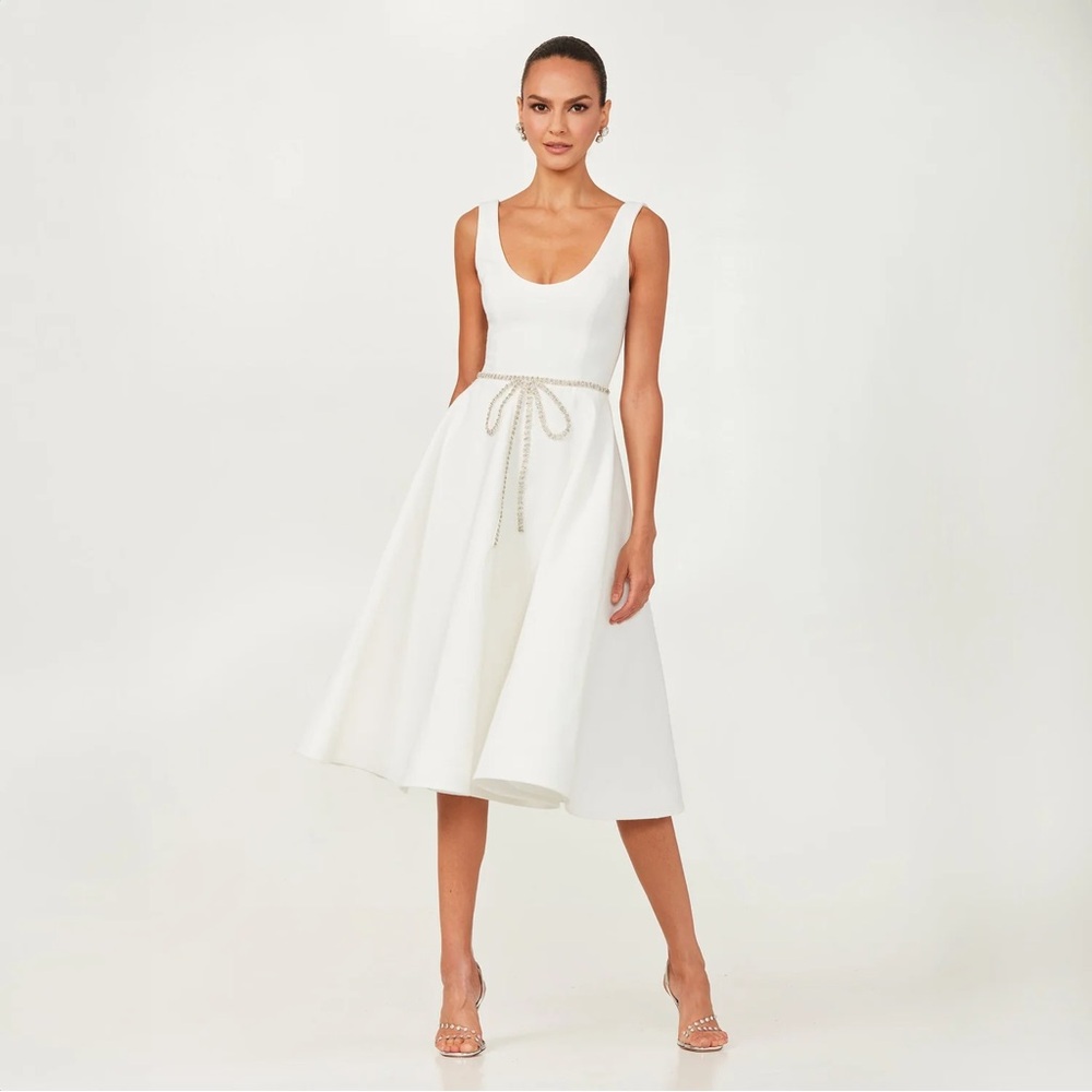 Helsi Helena Sleeveless Crystal Bow Fit & Flare Midi Dress